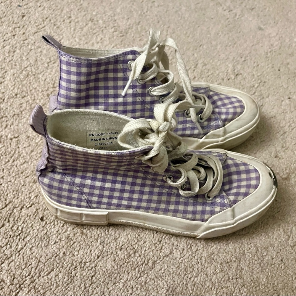 Primark Purple and White Platform Sneakers